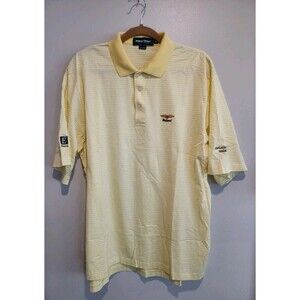 Ralph Lauren Polo Golf 100% Cotton Striped Polo Yellow Size XL